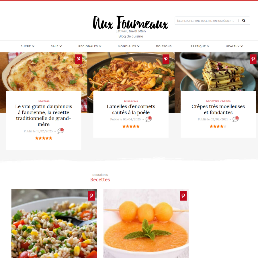 aux-fourneaux.fr homepage screenshot