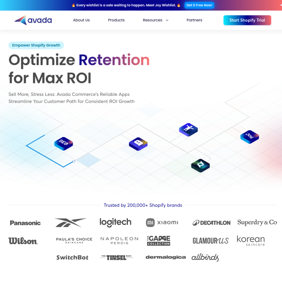 avada.io homepage screenshot