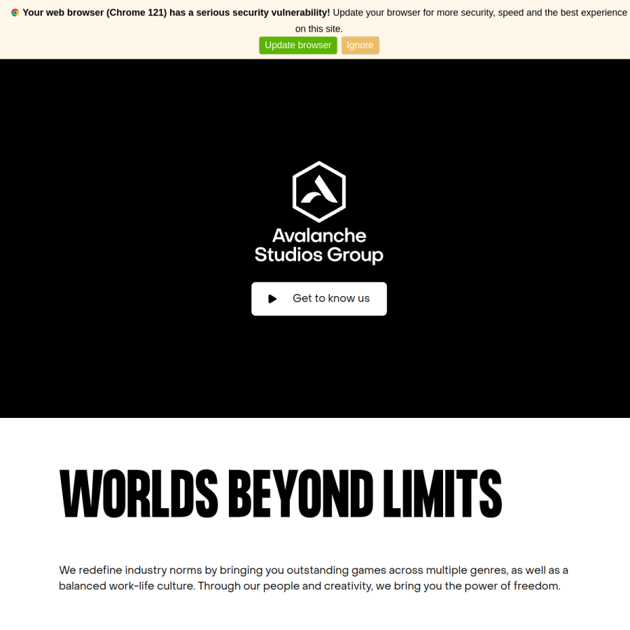 avalanchestudios.com homepage screenshot