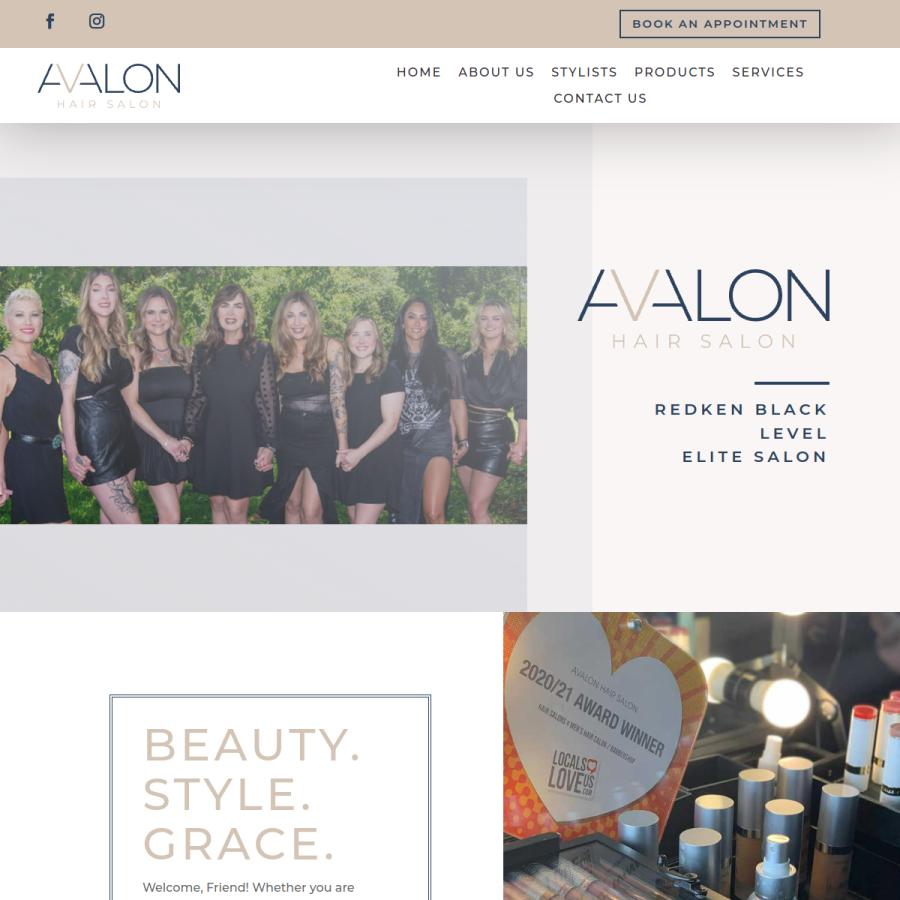 avalonhairsalon.net homepage screenshot
