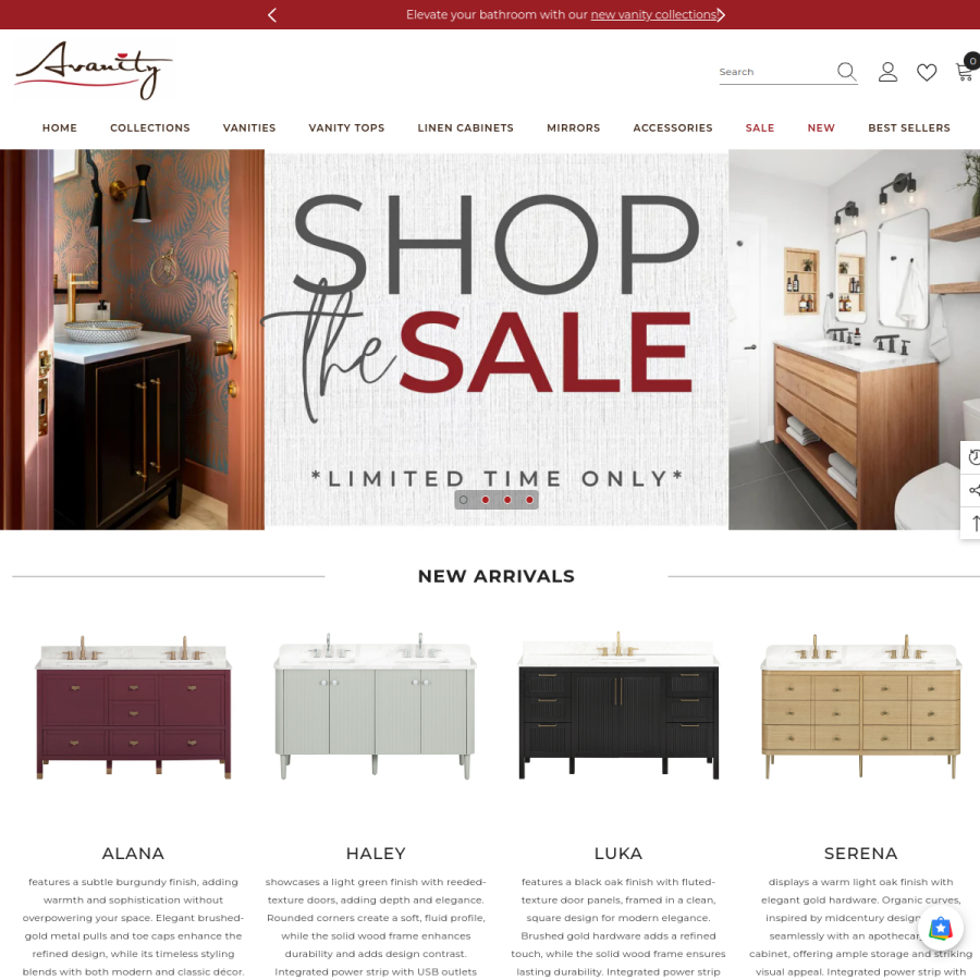 avanity.com homepage screenshot