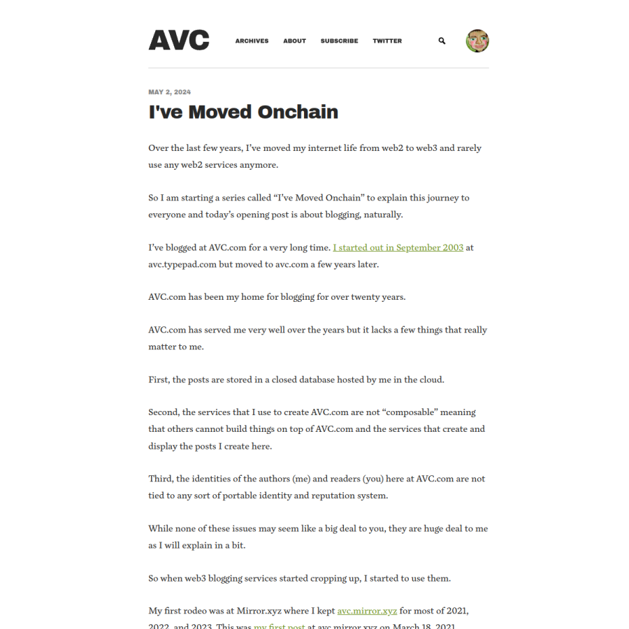 avc.com homepage screenshot