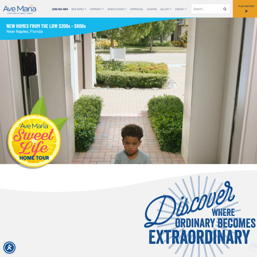 avemaria.com homepage screenshot