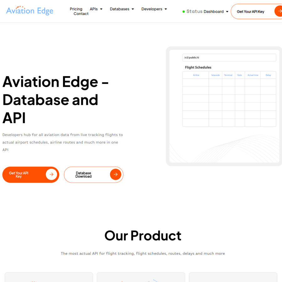 aviation-edge.com homepage screenshot