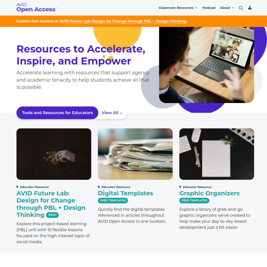 avidopenaccess.org homepage screenshot