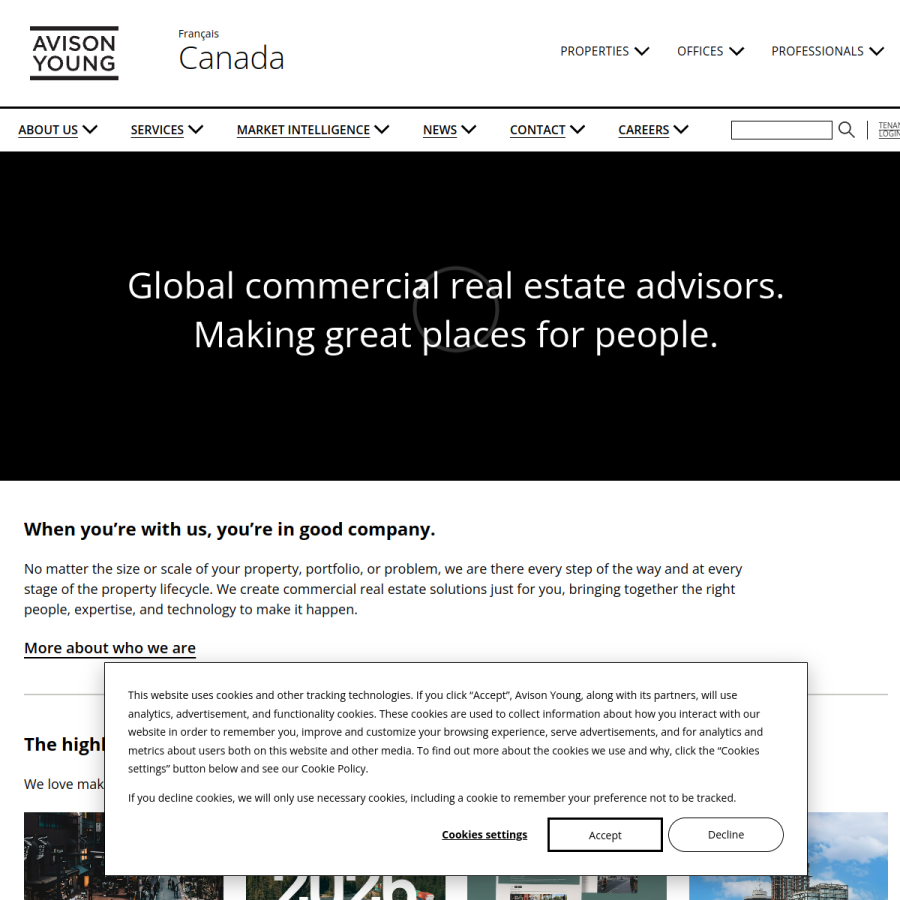 avisonyoung.ca homepage screenshot