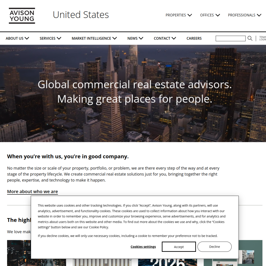 avisonyoung.us homepage screenshot
