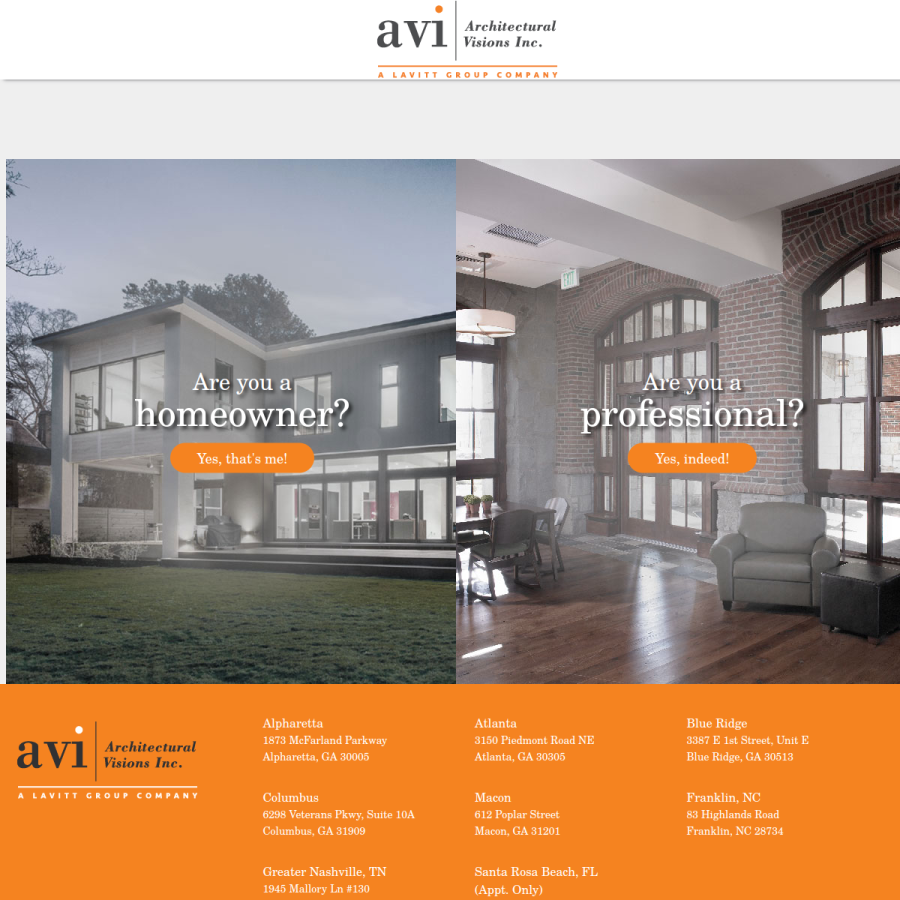 aviwindowsanddoors.com homepage screenshot