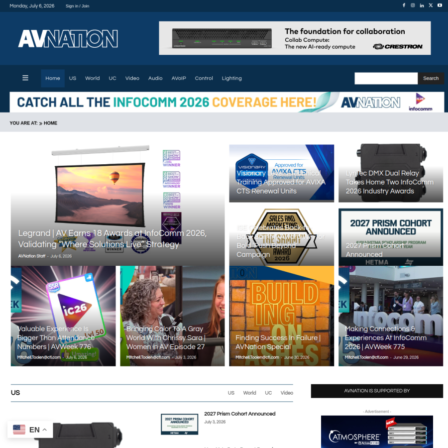 avnation.tv homepage screenshot