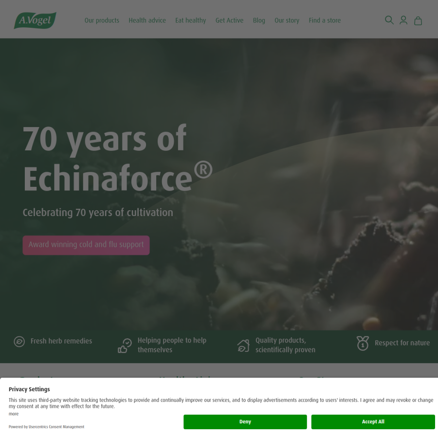 avogel.co.uk homepage screenshot