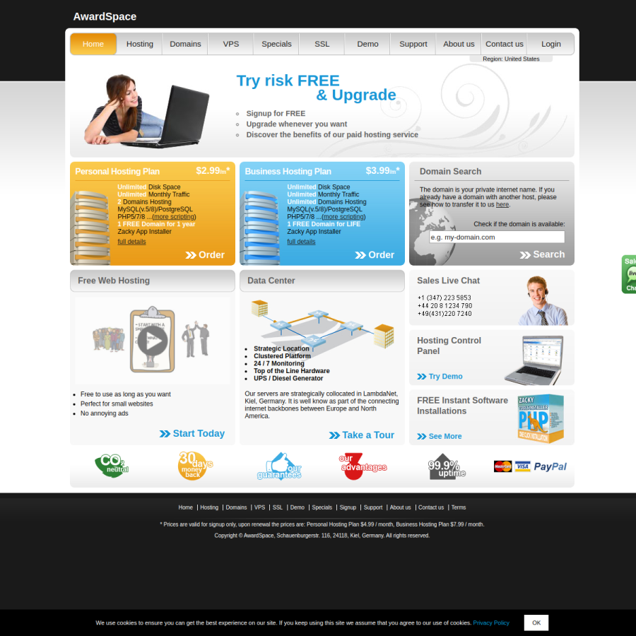 awardspace.info homepage screenshot