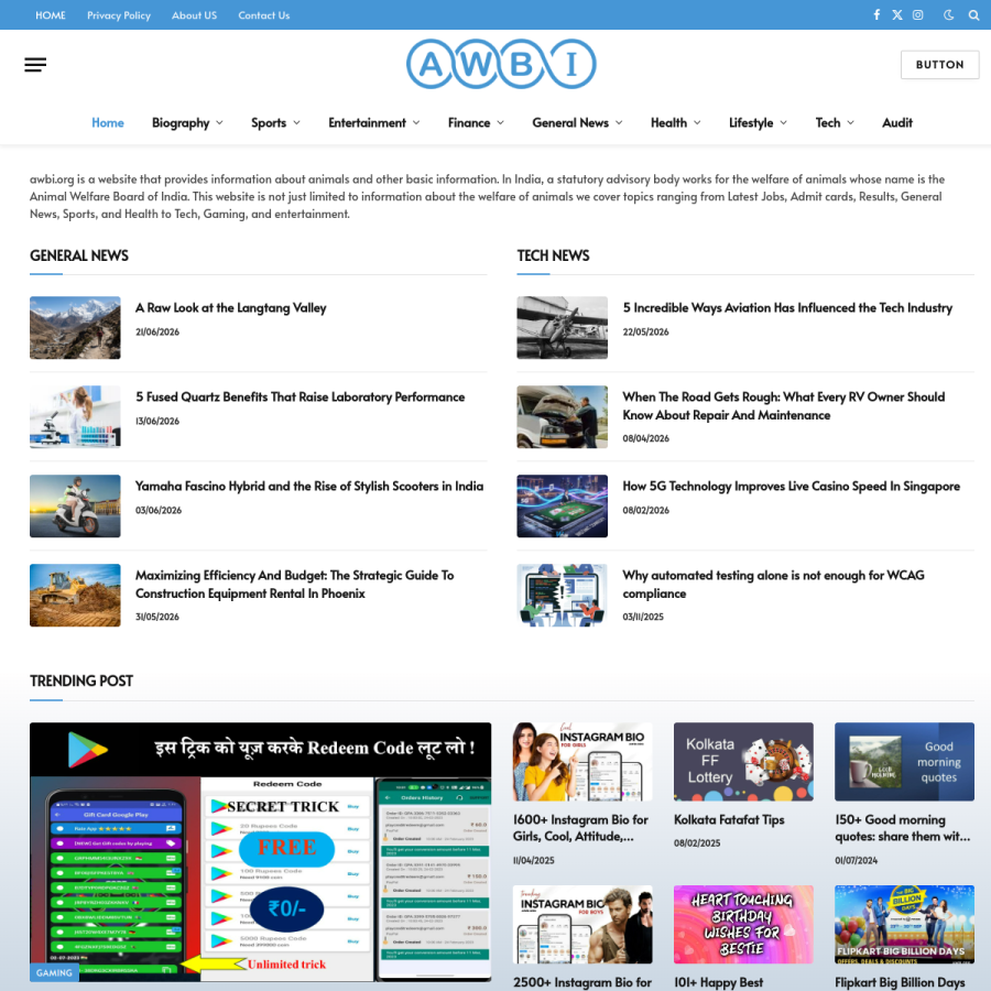 awbi.net homepage screenshot