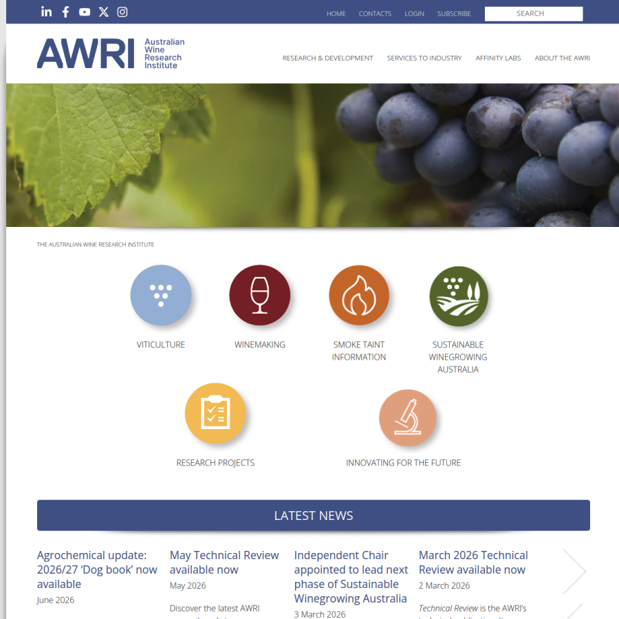 awri.com.au homepage screenshot