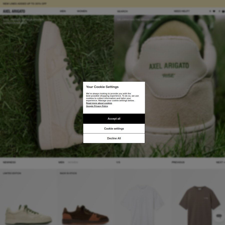 axelarigato.com homepage screenshot