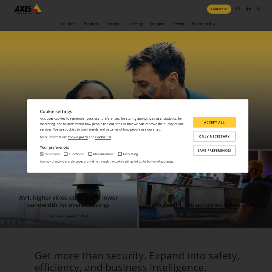 axis.com homepage screenshot