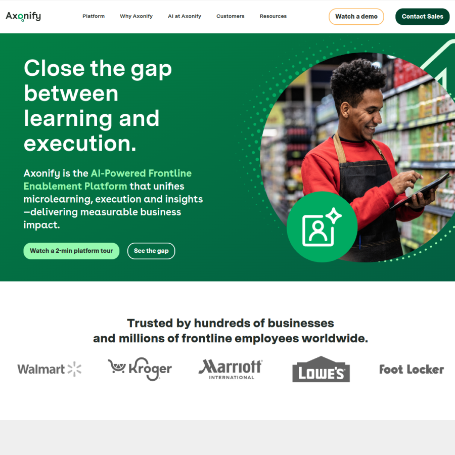 axonify.com homepage screenshot