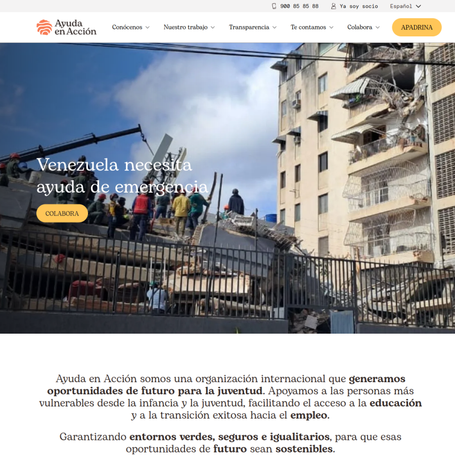 ayudaenaccion.org homepage screenshot