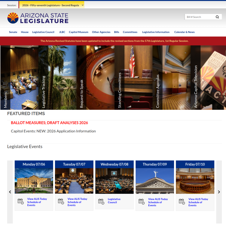 azleg.gov homepage screenshot