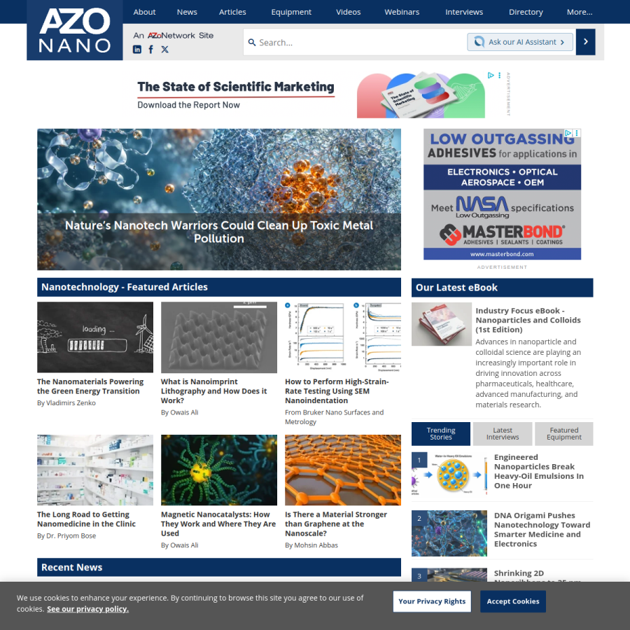 azonano.com homepage screenshot