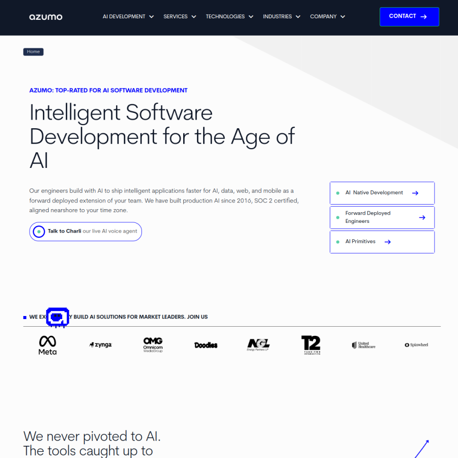 azumo.com homepage screenshot