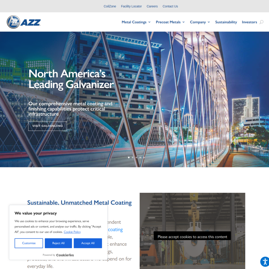 azz.com homepage screenshot