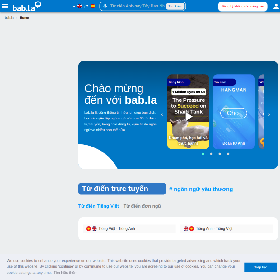 babla.vn homepage screenshot