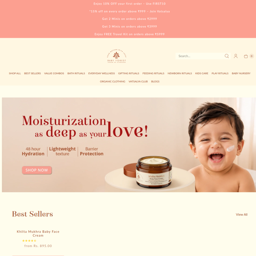 babyforest.in homepage screenshot