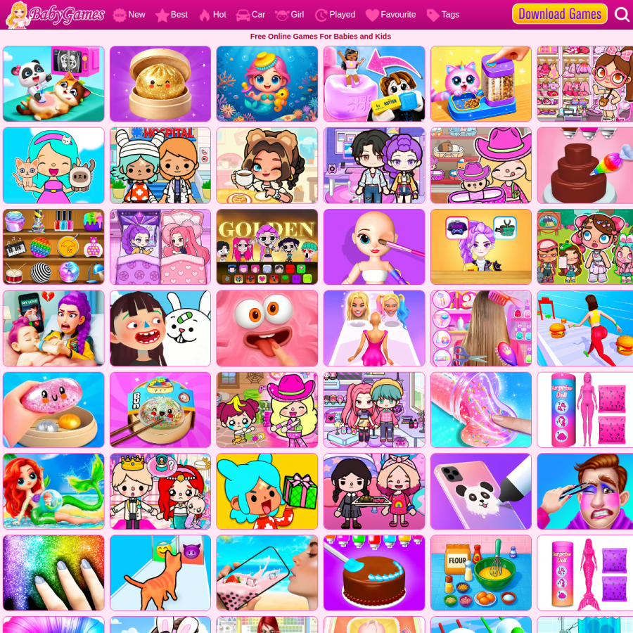 babygames.com homepage screenshot