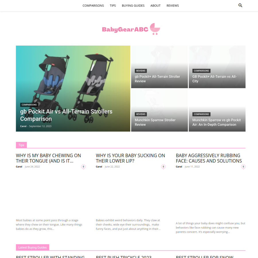 babygearabc.com homepage screenshot