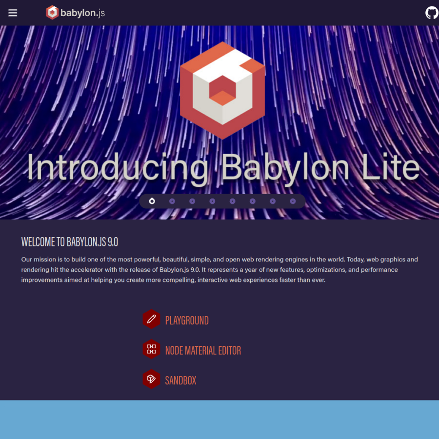 babylonjs.com homepage screenshot