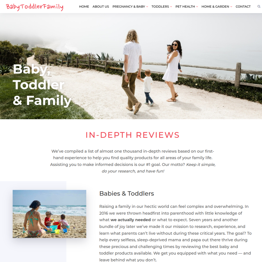 babytoddlerfamily.com homepage screenshot
