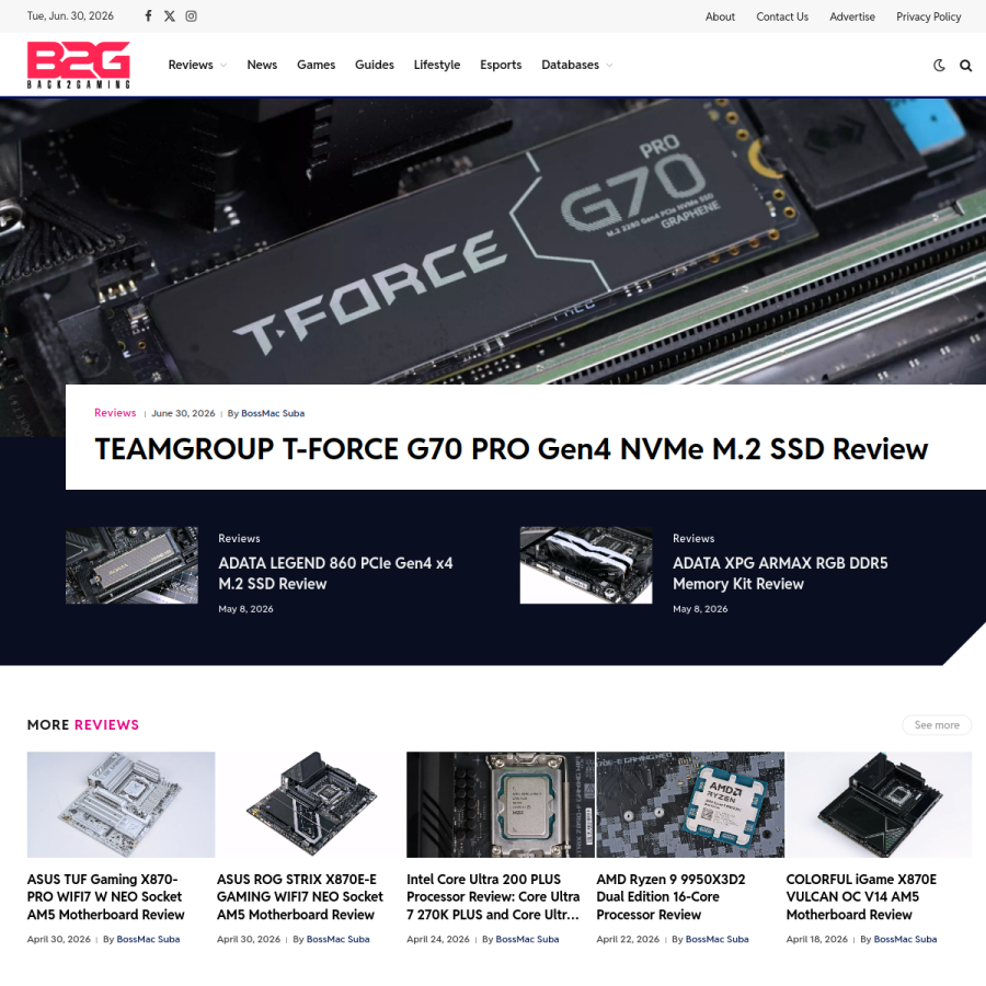 back2gaming.com homepage screenshot