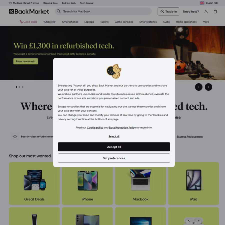 backmarket.co.uk homepage screenshot