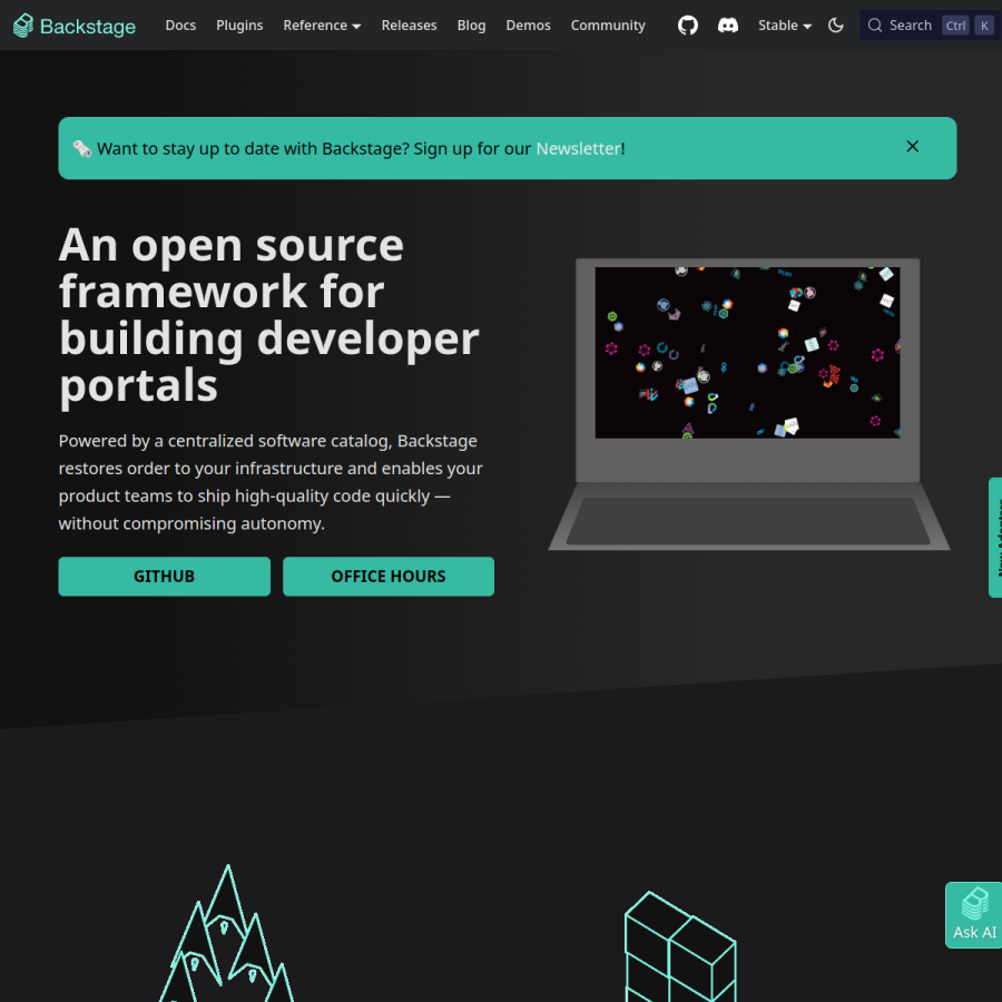 backstage.io homepage screenshot