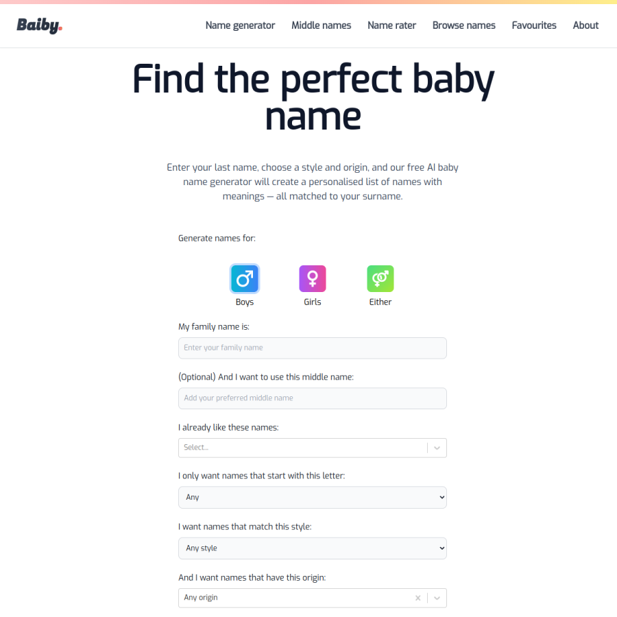 baiby.co homepage screenshot