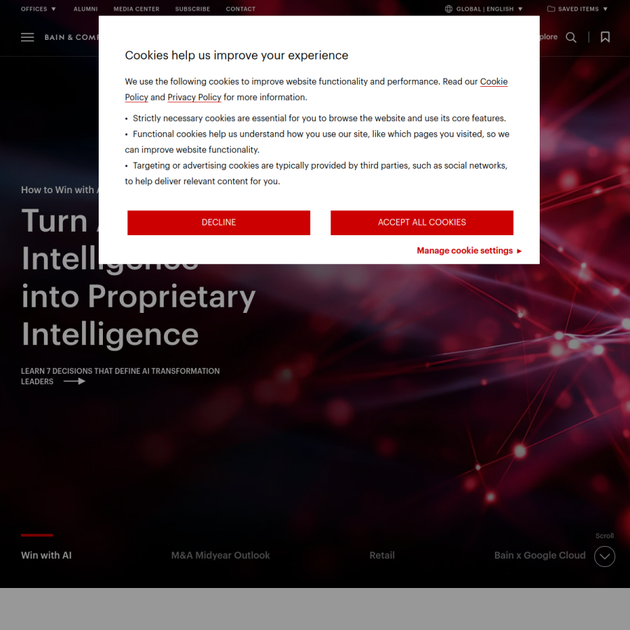 bain.com homepage screenshot