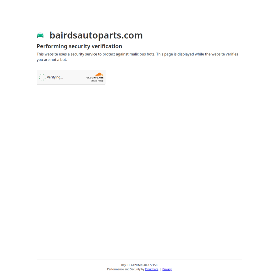 bairdsautoparts.com homepage screenshot