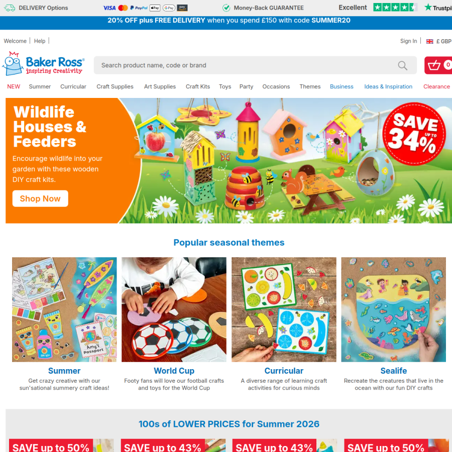 bakerross.co.uk homepage screenshot