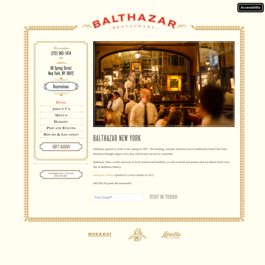 balthazarny.com homepage screenshot