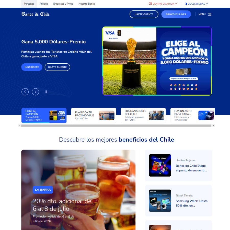 bancochile.cl homepage screenshot