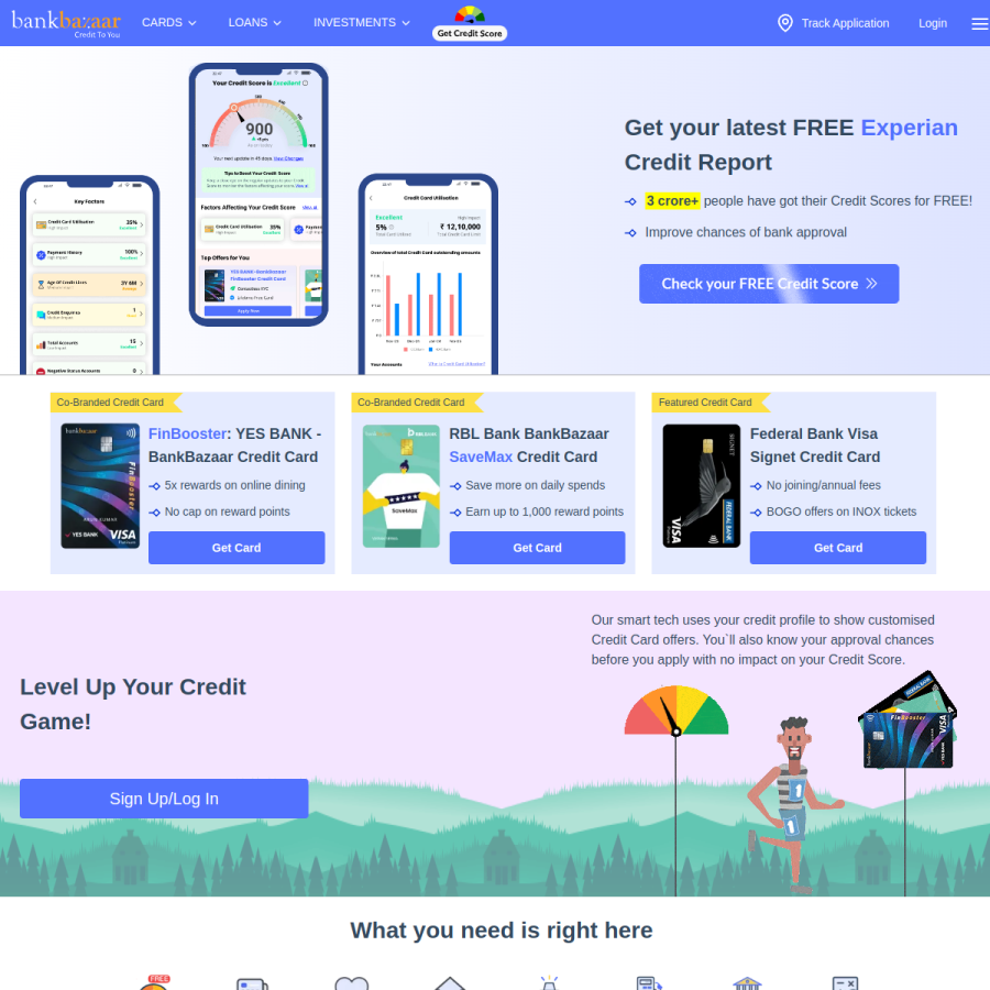 bankbazaar.com homepage screenshot