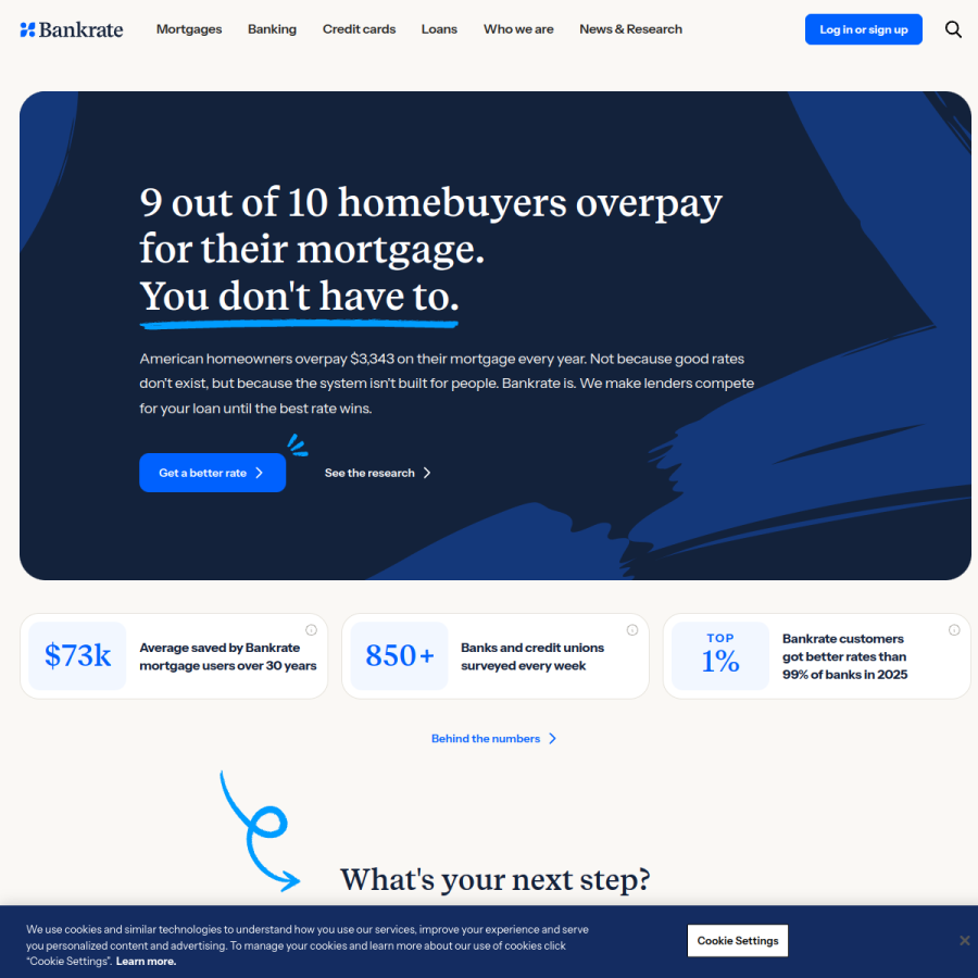 bankrate.com homepage screenshot