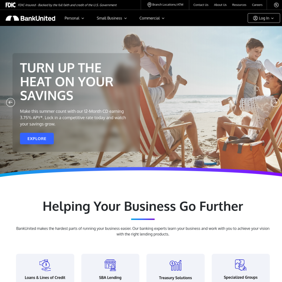 bankunited.com homepage screenshot