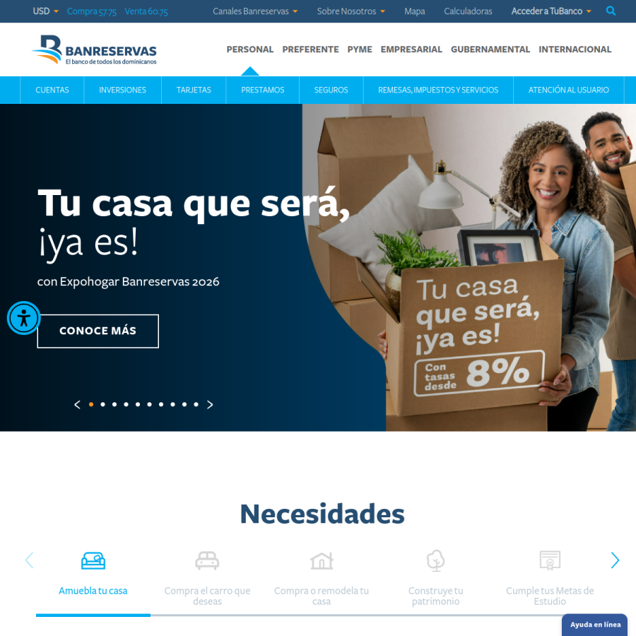 banreservas.com homepage screenshot