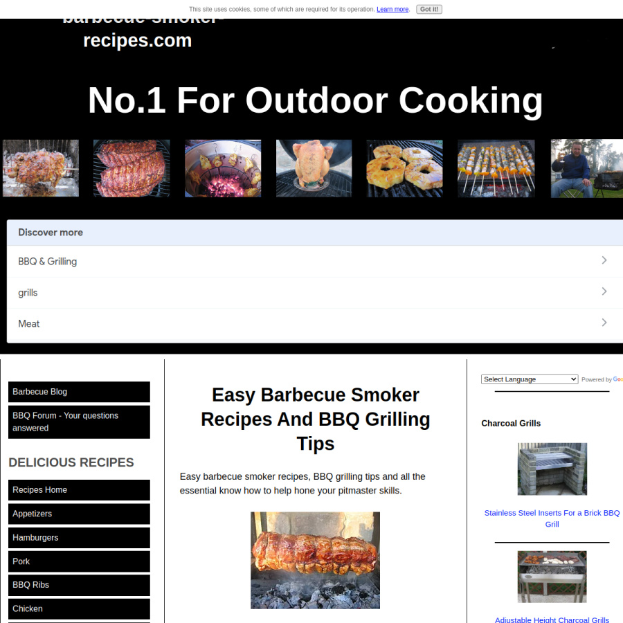 barbecue-smoker-recipes.com homepage screenshot