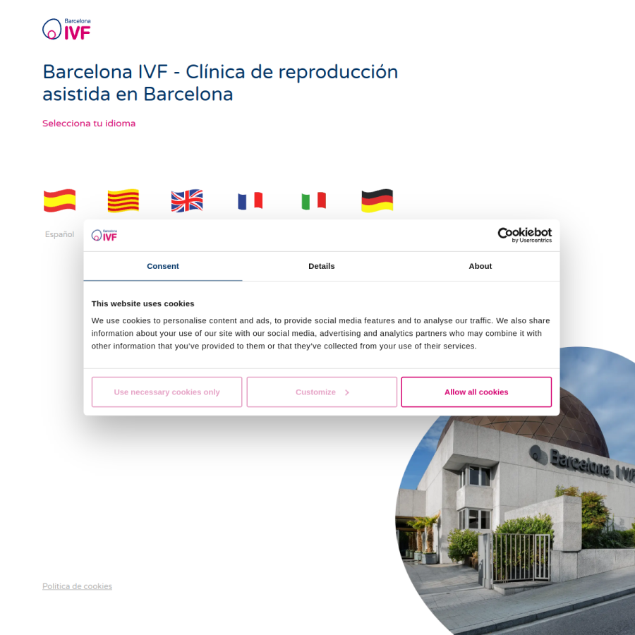 barcelonaivf.com homepage screenshot
