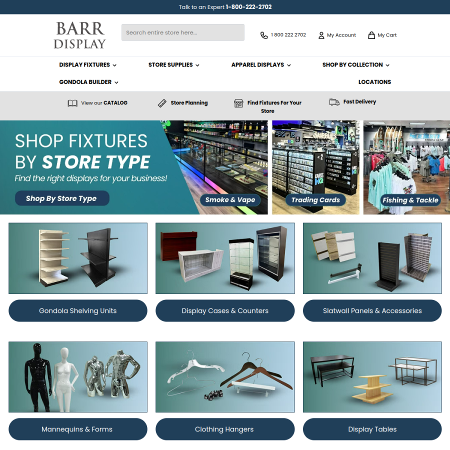 barrdisplay.com homepage screenshot
