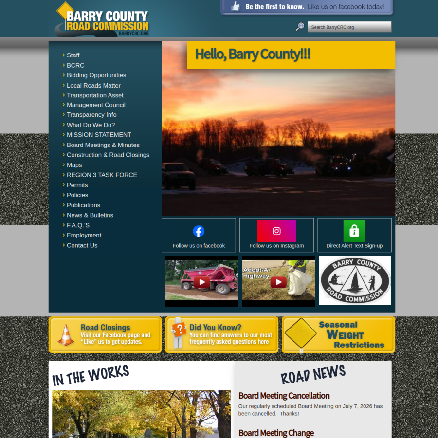 barrycrc.org homepage screenshot