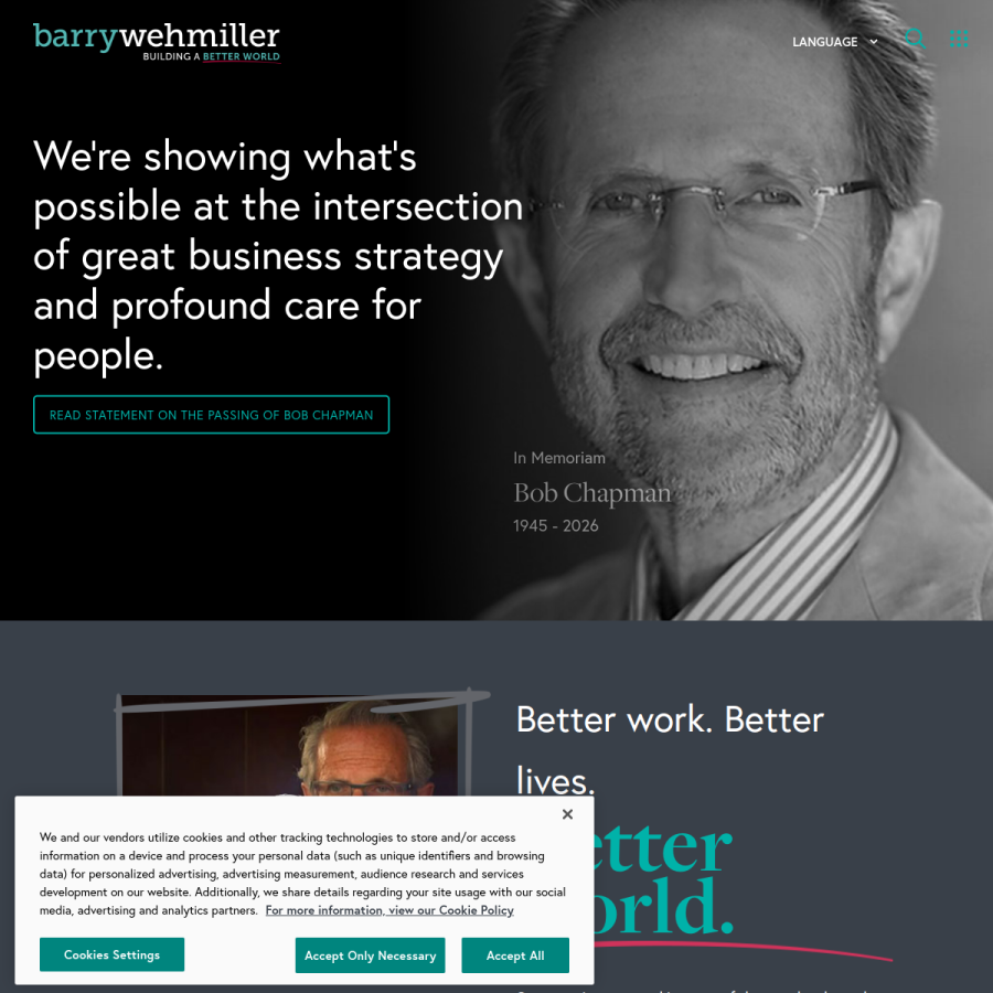 barrywehmiller.com homepage screenshot
