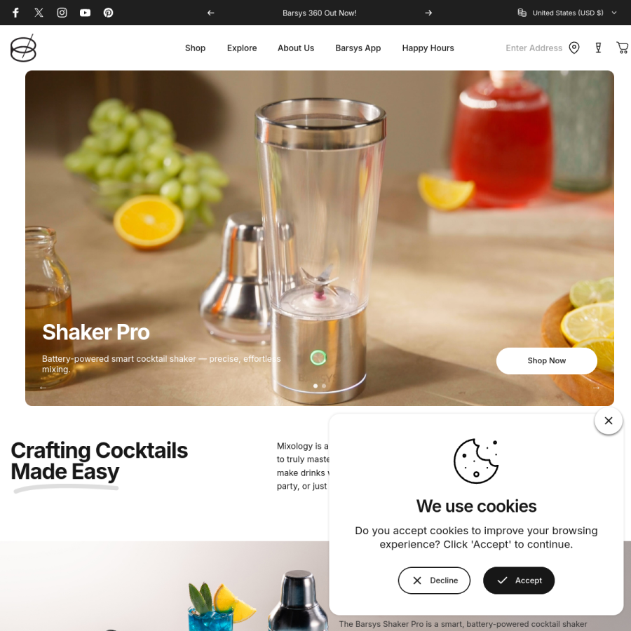 barsys.com homepage screenshot